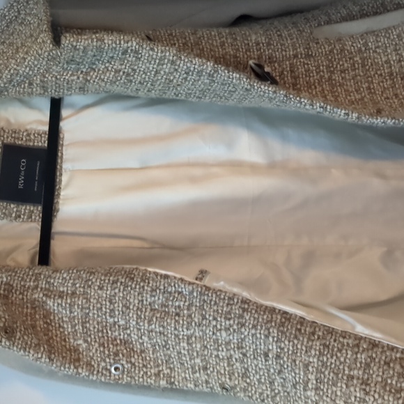 Light Grey Pea Coat with Burber Accents and Toggle front - Picture 13 of 14